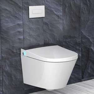 Alta qualidade marca de parede ung bidé inteligente uma peça de banheiro com botão de pressão