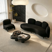Canapé incurvé en tissu Sherpa Tenghang, style crème moderne, ensemble de salon en forme de nuage pour salon, chambre à coucher, réception d'hôtel