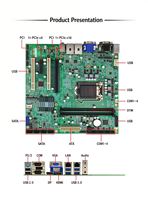 Mainboard Industri Terintegrasi Chipset Intel H310 6 Port COM Dual Gigabit LAN VGA DP PCIe PCI Slot untuk PC Industri