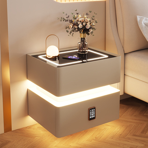Mesita de noche de carga inalámbrica de lujo moderna, mesita de noche inteligente multifuncional para el dormitorio - Product Image 3