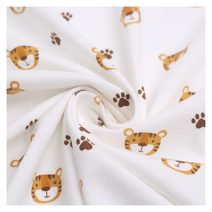 280gsm Printed Wholesale Plain White Animal Patterns Ly Cra Jersey 97% Cotton And 3% Spandex Fabric Printed Knit For Tshirt