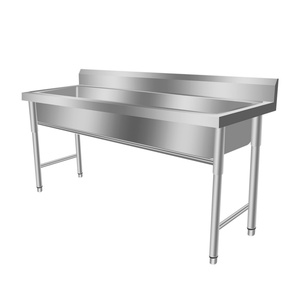 業務用シンク キッチンワークステーション 1/1.2メートル 304ステンレス製 キッチンシンク レストラン用 イノックスシンク 手洗いシンク - Product Image 1