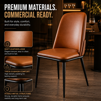 Silla de Comedor Moderna de Lujo para Restaurante, Tapizada en Cuero PU Ergonómico, Patas de Metal, Silla Comercial para Hotel y Banquetes