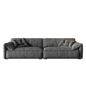 أريكة أذن الفيل بتصميم إيطالي بسيط، أريكة فاخرة لغرفة معيشة العائلة، أثاث بطراز كريمي، تصميم صف مستقيم من القماش التقني - Product Image 6