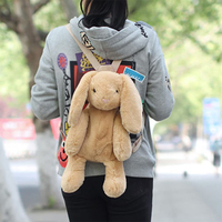 Sac à dos en coton unisexe personnalisé de stockage d'animaux en peluche de lapin à bretelles réglables sacs de lapin pour les filles