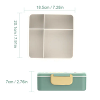 Boîte à lunch pour enfants en silicone sans BPA, 4 compartiments, compatible micro-ondes, écologique, avec compartiment à sauce, pour l'école
