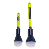 Brosses de lavage de voiture en plastique vert pour l'intérieur – Kit de brosses de detailing automobile pour véhicules