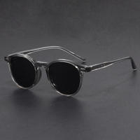 Lunettes de soleil Tortoise Shell pour hommes, monture ronde en acétate, verres teintés, style rétro vintage, pour la conduite, vente en gros, logo personnalisé