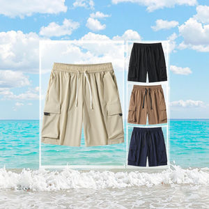 Pantalones Cortos Unisex de Cintura Media, Estilo Casual Urbano, Transpirables, de Punto, Color Sólido, con Cordón Ajustable, Venta al Por Mayor - Product Image 2