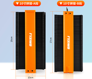 Orange เครื่องทำสำเนาเกจวัดรูปร่าง,เครื่องมือทำเครื่องหมายมาตรฐานโปรไฟล์พลาสติกความกว้าง2ชิ้น - Product Image 3