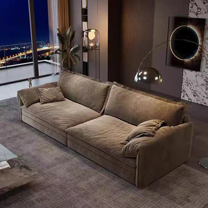 Sofá de Tela con Orejas de Elefante, Estilo Italiano Minimalista, Asiento Extra Profundo y Amplio, Sofá Recto - Product Image 2