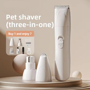 पालतू जानवरों के लिए नई प्लास्टिक बैटरी पावर 3-इन-1 इलेक्ट्रिक क्लिपर पालतू जानवर शेवर पालतू सौंदर्य उत्पाद - Product Image 1