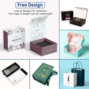 Black Luxury Gift Package Cardboard Skin Care Wig Hair Extension Magnetic Packaging Boxes With Ribbon Silk