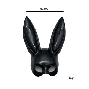 Maschera di carnevale di Halloween in plastica bianco e nero cosplay costume coniglietta con decorazione per feste - Product Image 4