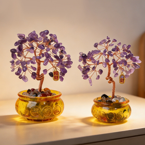 Wholesale Handmade Natural Crystal Craft Crystal Money <b>Tree</b> Lucky <b>Tree</b> Crystal Decoration for Fengshui - Product Image 2