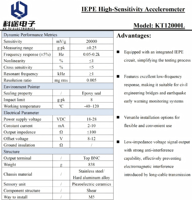 Accéléromètre IEPE/ICP, capteur d'accélération piézoélectrique à axe unique, transducteur de vibration uniaxial, surveillance microsismique 20V/g