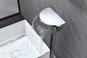 Cascade Vaste robinets de <span class=keywords><strong>lavabo</strong></span> de salle de bain Robinets de luxe Vanités en laiton modernes Robinets de <span class=keywords><strong>lavabo</strong></span> Salle de bain - Product Image 4