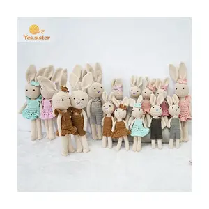 Eco Cotton Amigurumi Knitted Soft Dolls Stuffed Plush Crochet Animal Bunny Baby Toys