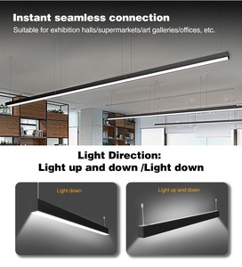 ShineLong Modern Design FCC LED Linear <b>Strip</b> <b>Light</b> 2ft 4ft <b>8ft</b> 20w 40w 80w 1-10V Dim DIP Switch Power High CRI 80 140lm/W - Product Image 5