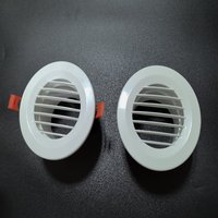 Grille d'aération ronde réglable à montage au plafond, en plastique ABS blanc, à lamelles droites, avec boucle à ressort, pour système de climatisation