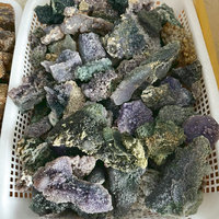 Spécimen minéral brut en préhnite naturelle, grappe d'agate de raisin violet brut pour la décoration, vente en gros