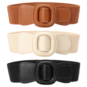Ceinture large élastique vintage pour femmes, pour robes et manteaux d'hiver, ceinture élégante extensible pour dames - Product Image 1