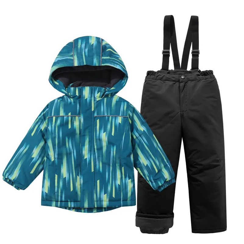 Zip Up Puffer Jacke und Snow Lätzchen Skihose für Little Kid Boys Winter Wind proof Water proof Jacket Pants Anzug