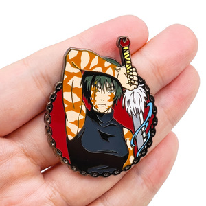 Épinglette en émail circulaire JJK <span class=keywords><strong>Maki</strong></span> <span class=keywords><strong>Zenin</strong></span>, broche en métal de haute qualité pour personnage d'anime, pour la décoration des vêtements et des sacs à dos - Product Image 2
