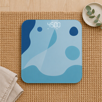 Balance connectée en verre bleu pour salle de bain, studio de fitness, usage domestique – Analyseur de composition corporelle avec écran LED numérique