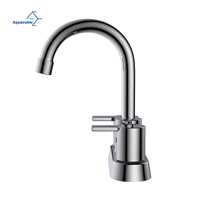 Grifo mezclador de lavabo cromado personalizado con 2 manijas, grifo de baño RV
