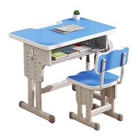Ensemble table et chaise pour enfants Grow with Kids 70x50cm, hauteur réglable avec étagère de rangement, bureau et chaise pour projets scolaires, BIFMA CE