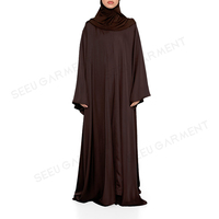 Nouvelle Arrivée Personnalisée : Abaya en Satin Effet Soie pour Femme, Abaya Ouverte à Manches Larges, Robe Musulmane Modeste, Vêtement Islamique, Cardigan en Gros
