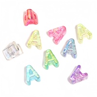 Perles de lettres en résine transparente dégradée A-Z pour la fabrication de bijoux DIY, bracelets, colliers, porte-clés