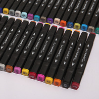 Sélectionnable Professionnel 24-80 Couleurs en Stock Double Pointe Art Coloriage Stylos Double Pointe Alcool Brosse Marqueur Stylo Ensemble