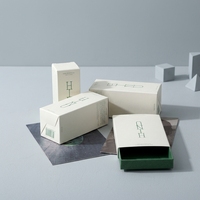 Boîte d'emballage en papier professionnelle avec carton blanc, finition premium pour l'emballage de parfums, de produits de soin de la peau, style tiroir