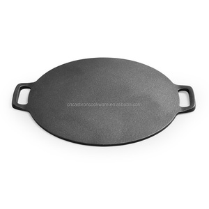 Sartén de crepé Roti Tawa de hierro fundido presazonado de <span class=keywords><strong>doble</strong></span> Mango, 11 pulgadas, para Dosa y Tortillas - Product Image 1