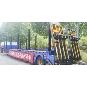 Chine fabricant lowbed remorque 3 essieux multifonction bas plat semi-remorque à vendre