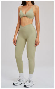 Women S 2 Piece Yoga <b>Set</b> Quick Dry Fitness <b>Seamless</b> Breathable Beauty Back Tank <b>Top</b> High Waist Butt Lift Sports <b>Leggings</b> - Product Image 2