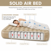Matelas gonflable individuel 190x99x25cm avec pompe à batterie intégrée, PVC floqué, lit de camping portable, aucune alimentation électrique nécessaire