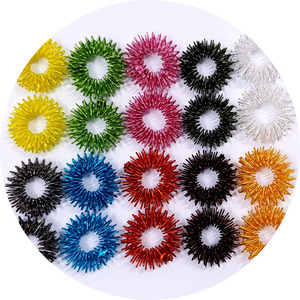 Masajeador de dedos de acupresión con anillo Sujok de colores mezclados para una buena salud directo de la India - Product Image 1