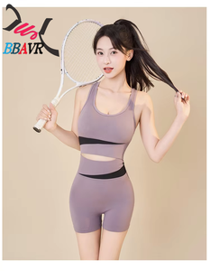 Womens Vest Short Two Piece Yoga Sets Casual <b>Summer</b> Outfits 2 Piece Yoga Sports Jogging Training Set for Women - Product Image 5