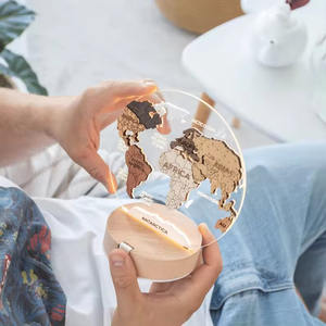 Regalo personalizado de <span class=keywords><strong>mapa</strong></span> del <span class=keywords><strong>mundo</strong></span> de madera para viajeros globales Decoración creativa de luz nocturna <span class=keywords><strong>3D</strong></span> de madera - Product Image 5