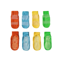 Chaussettes antidérapantes en tricot pour bébés et enfants, 100 % coton, avec logo sur le bord, pour trampoline et aire de jeux intérieure