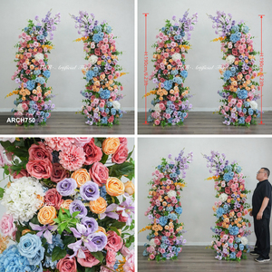 Customization Romance <b>Artificial</b> blue pink White Flower Arch for Wedding entrance Decoration - Product Image 3