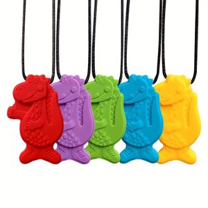 Mordedor Sensorial con Forma de Dinosaurio para Autismo, No Tóxico, Juguete Suave para Masticar, Collar, Certificado LFGB, 2-4 Años - Product Image 1