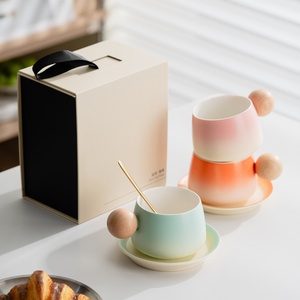 Set Regalo Aziendale di Tazze per <span class=keywords><strong>Caffè</strong></span> e Tè in Stile Cinese Moderno con Manico in Legno per Bevande Calde, Uso Domestico e in Ufficio - Product Image 1