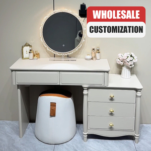 In Stock Factory Wholesale Mirror Make up Table Bedroom Dressing Table Modern Lighted <strong>Makeup</strong> <strong>Vanity</strong> - Product Image 1