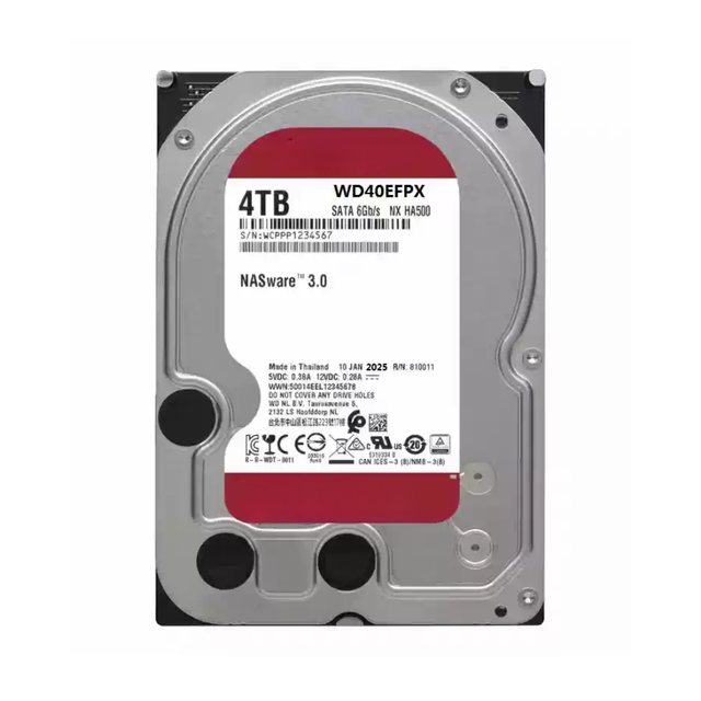 The New WD40EFPX 4TB Red Hard Drive Is Suitable for RAID24/7 24/7 Operation. WD40EFPX (4TB, 5400RPM, 128MB, CMR)