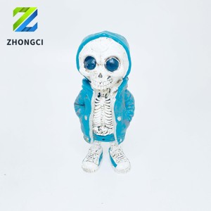 Ensemble de 4 figurines décoratives sur le thème d'Halloween bleu clair, édition de collection, vente directe d'usine avec une réduction significative - Product Image 1