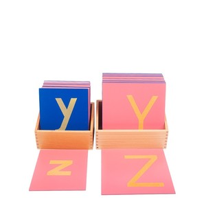 <span class=keywords><strong>Papier</strong></span> de verre en <span class=keywords><strong>bois</strong></span> pour enfants lettres imprimer jeu de société éducatif Montessori matériaux aides pédagogiques jouets pour garçons filles - Product Image 6